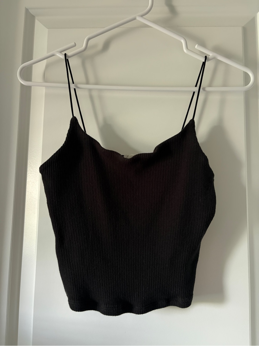 3/$22 Garage Black Ribbed Spaghetti Strap Camisole